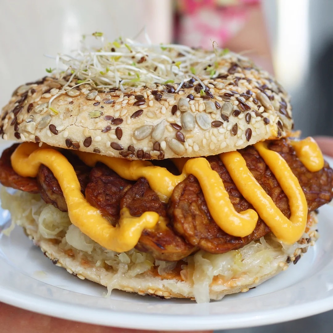 Vegan burger close-up